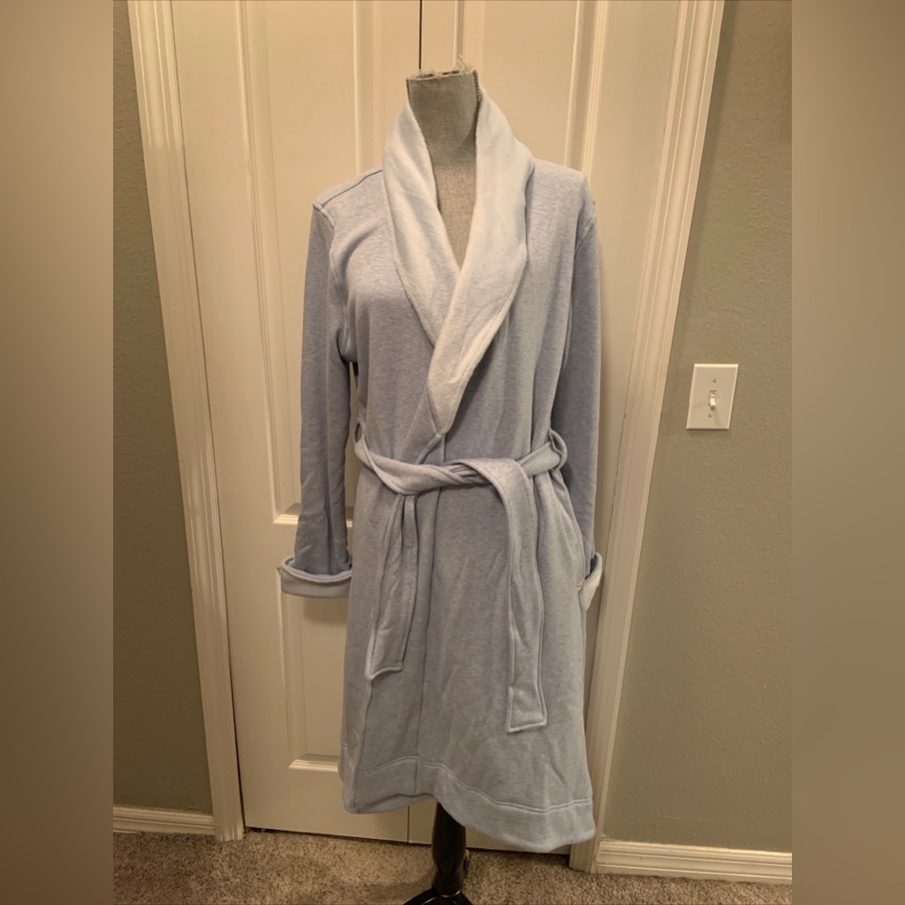 Ugg ladies duffield II fleece lined blue robe size large